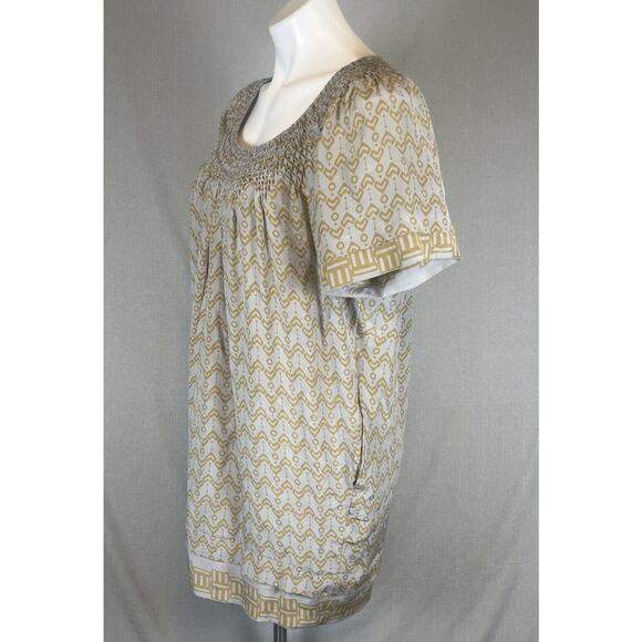 IRO Silk Mini Dress Geometric Size 1 Small Pockets Printed Layered Hem Lined EUC - Picture 3 of 16